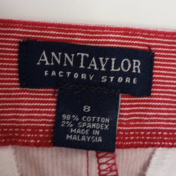 Ann Taylor Factory Red Pinstripe Skirt - Picture 5 of 11
